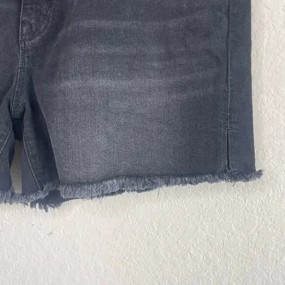 J. Crew High-Rise Mid Length Cutoff RW Hem Denim Short Washed Black - Size 31 - Picture 3 of 6